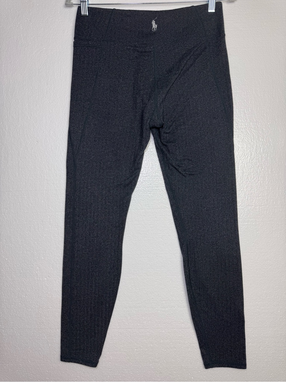 Polo Ralph Lauren Charcoal Gray Herringbone High-Waisted Performance Leggings si